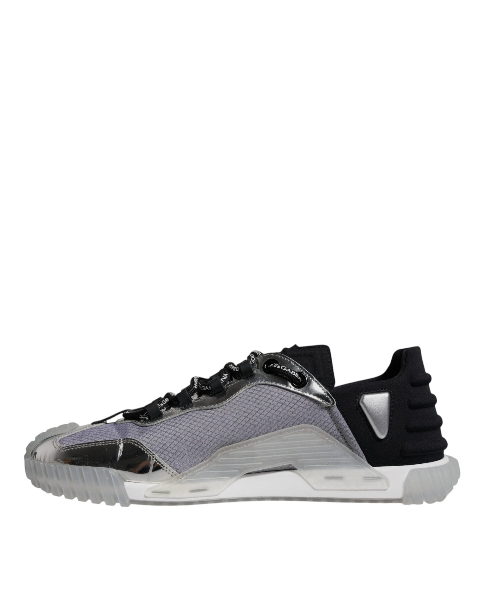 Dolce & Gabbana Silver Black Nylon NS1 Low Top Sneakers Shoes - RIMODA