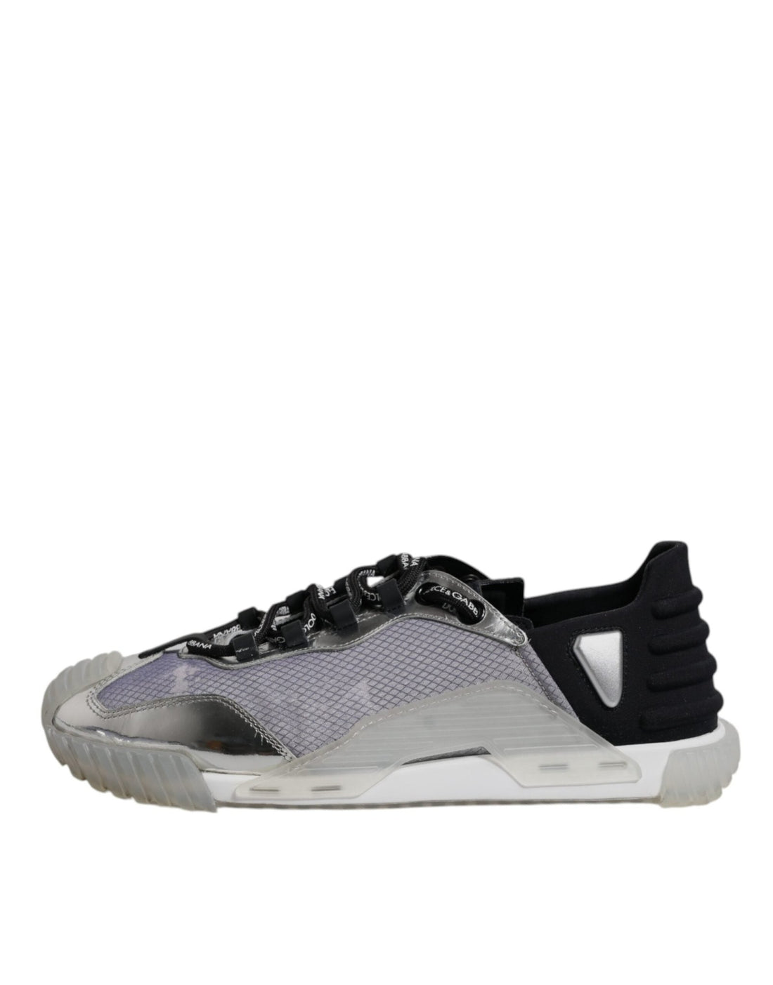 Dolce & Gabbana Silver Black Nylon NS1 Low Top Sneakers Shoes - RIMODA