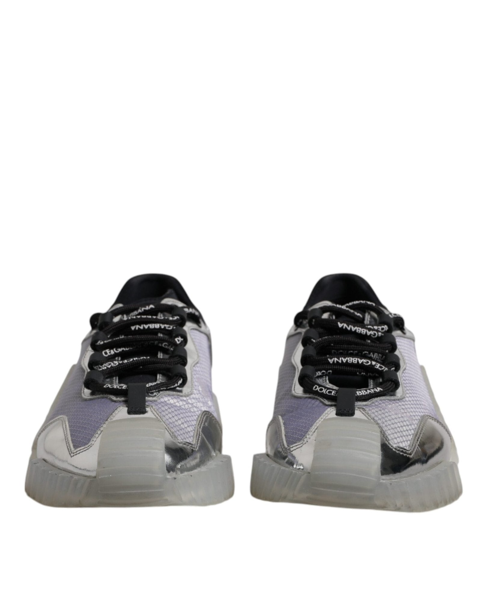 Dolce & Gabbana Silver Black Nylon NS1 Low Top Sneakers Shoes - RIMODA