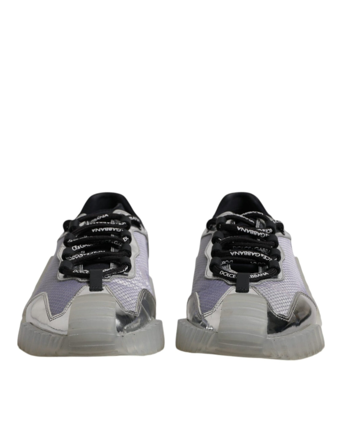 Dolce & Gabbana Silver Black Nylon NS1 Low Top Sneakers Shoes - RIMODA