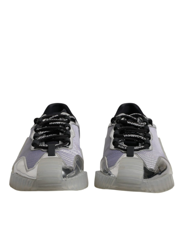 Dolce & Gabbana Silver Black Nylon NS1 Low Top Sneakers Shoes - RIMODA