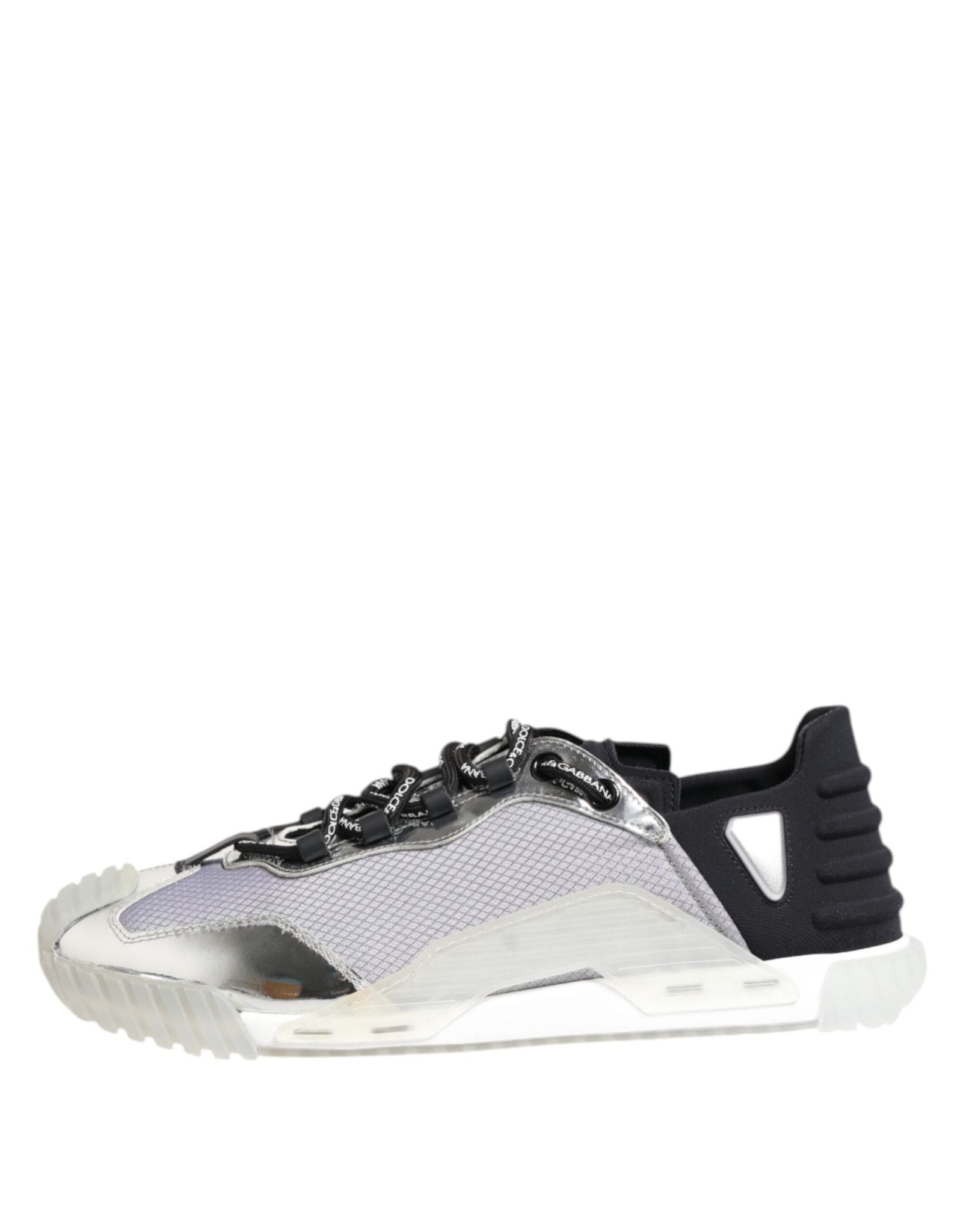 Dolce & Gabbana Silver Black Nylon NS1 Low Top Sneakers Shoes - RIMODA