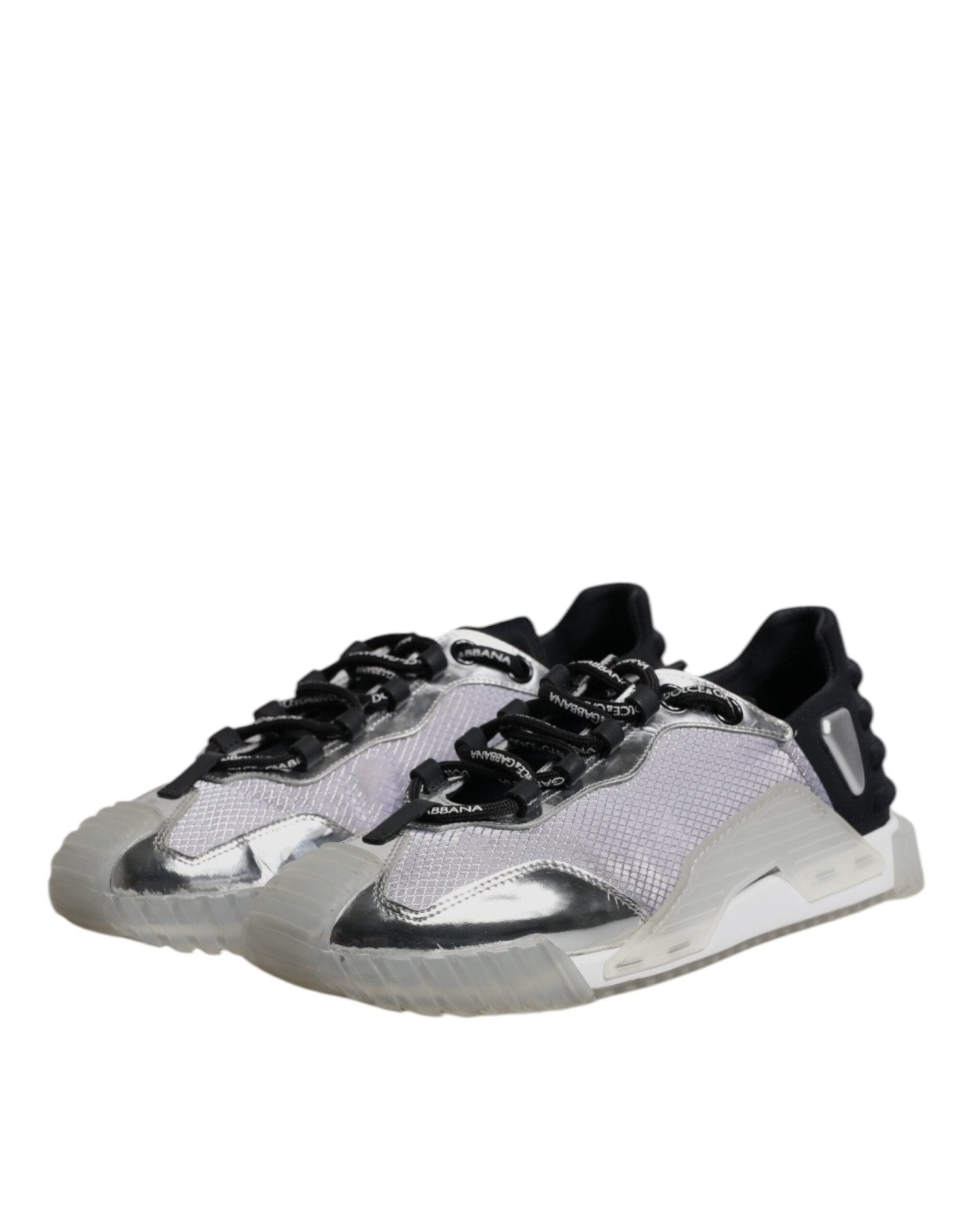 Dolce & Gabbana Silver Black Nylon NS1 Low Top Sneakers Shoes - RIMODA