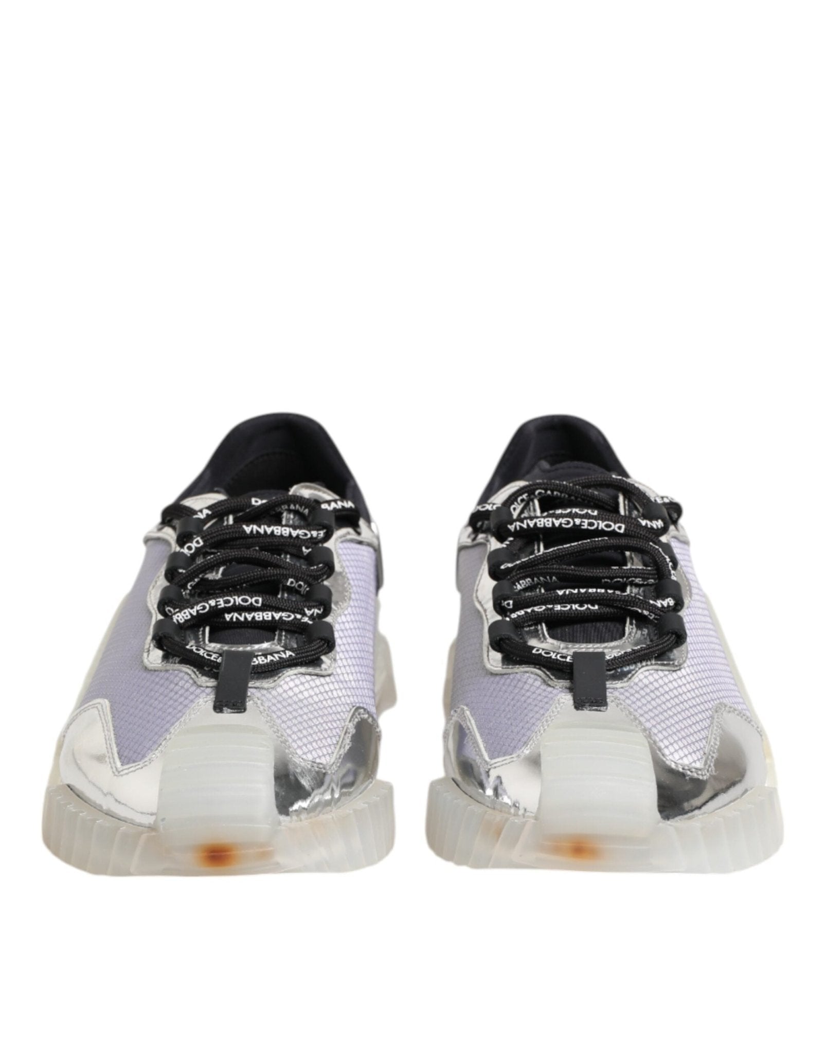Dolce & Gabbana Silver Black Nylon NS1 Low Top Sneakers Shoes - RIMODA