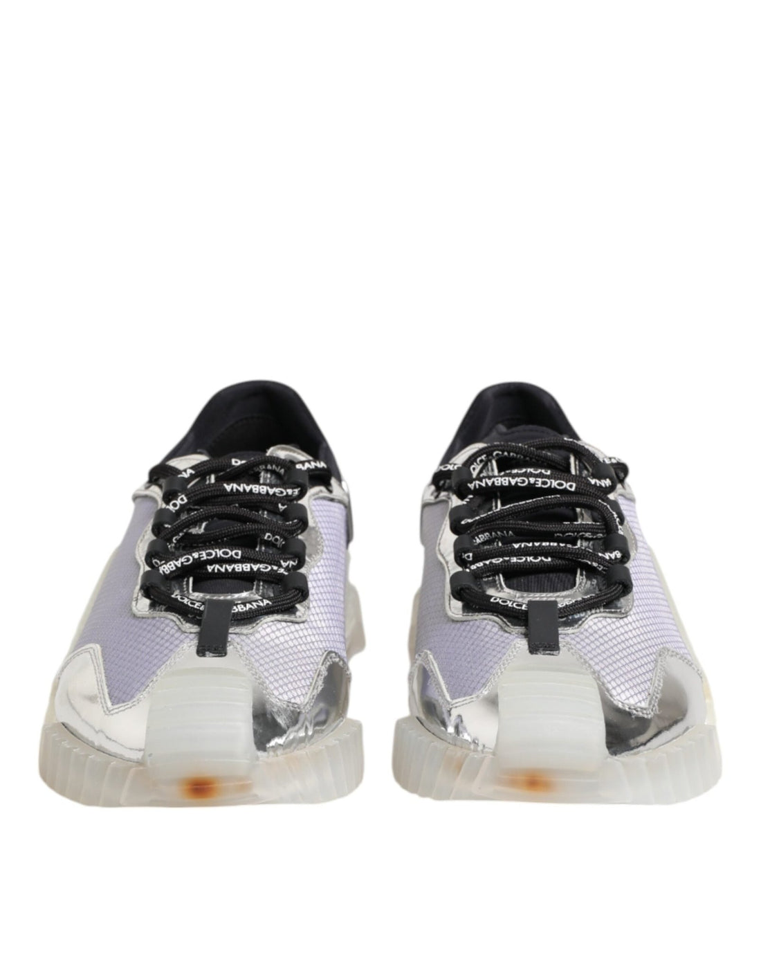 Dolce & Gabbana Silver Black Nylon NS1 Low Top Sneakers Shoes - RIMODA