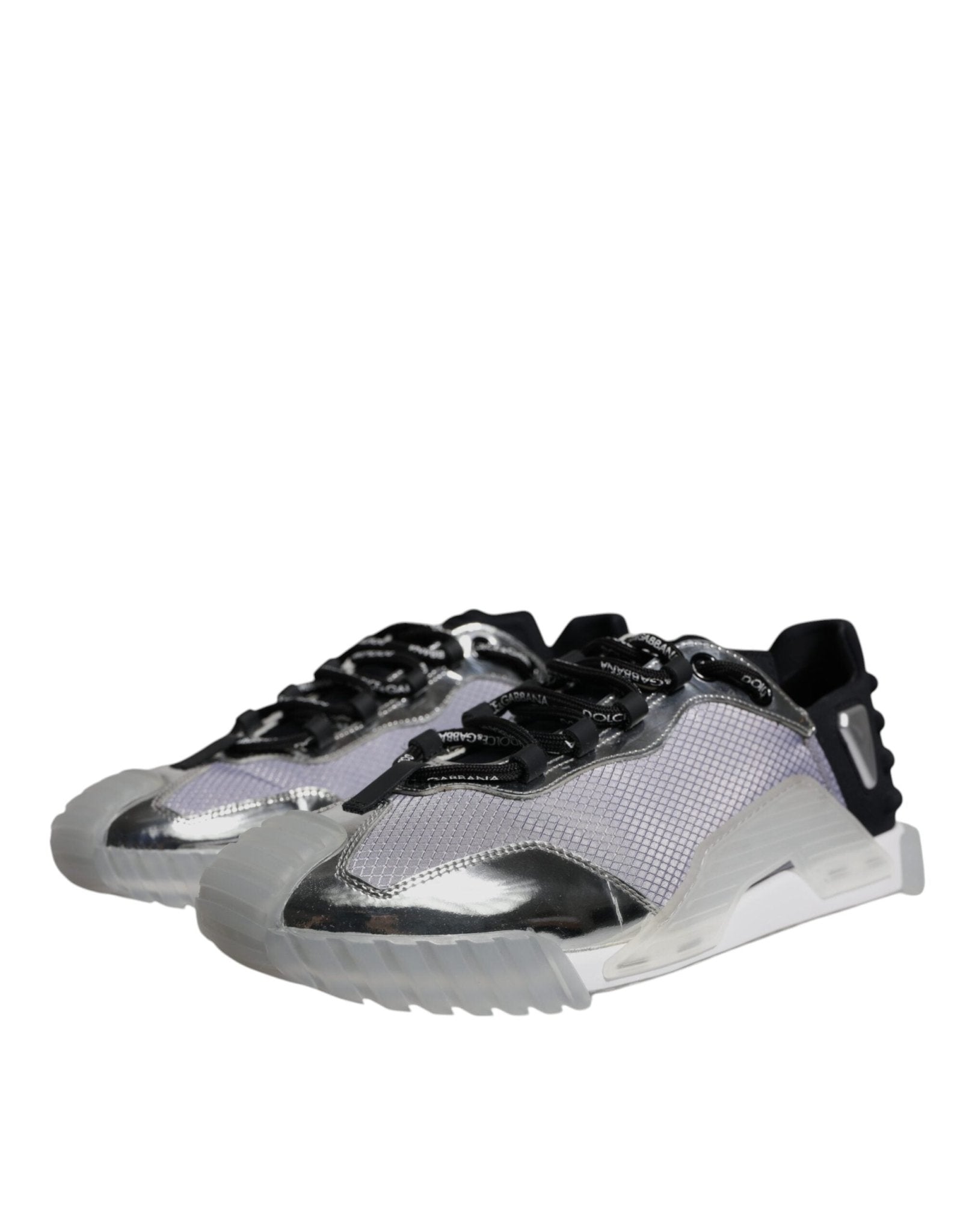 Dolce & Gabbana Silver Black Nylon NS1 Low Top Sneakers Shoes - RIMODA
