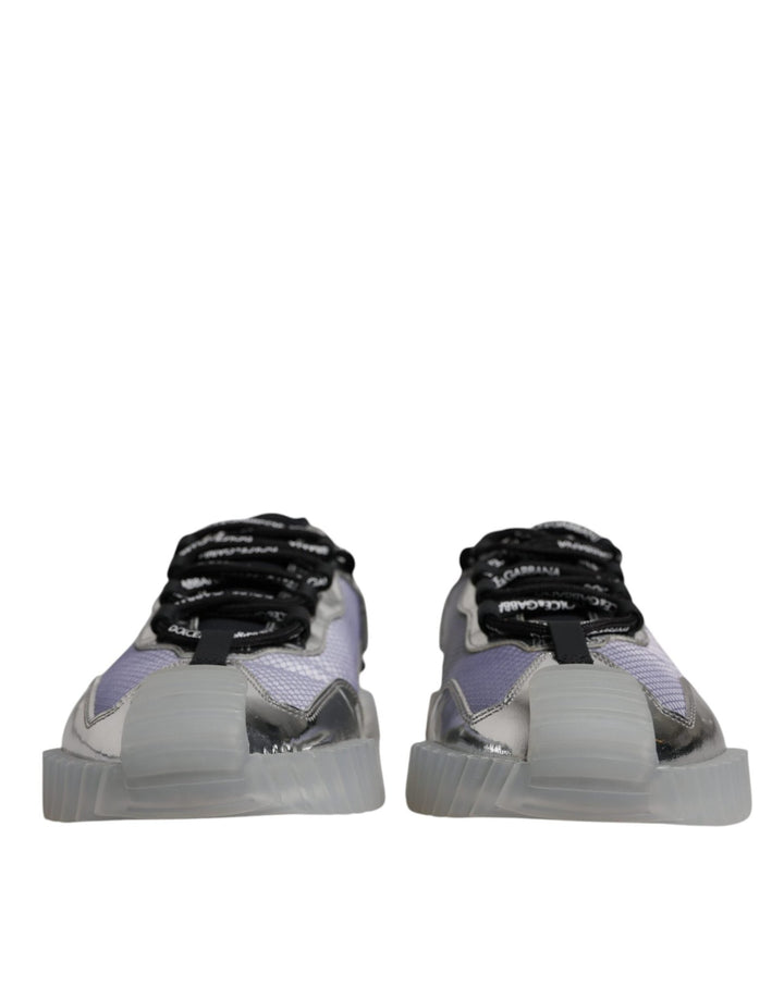 Dolce & Gabbana Silver Black Nylon NS1 Low Top Sneakers Shoes - RIMODA