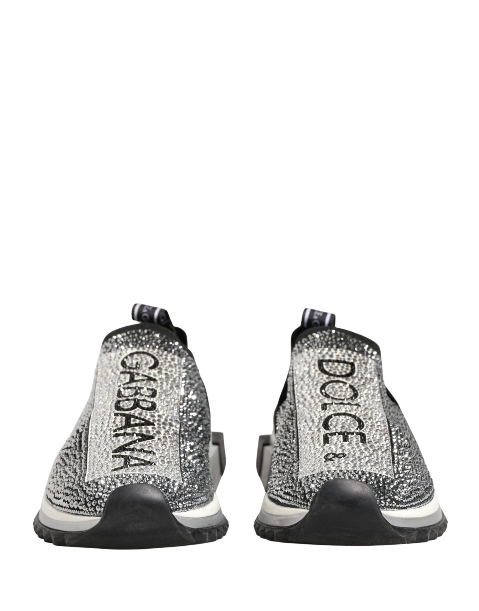 Dolce & Gabbana Silver Crystal Logo Slip On Sorrento Sneakers Shoes - RIMODA