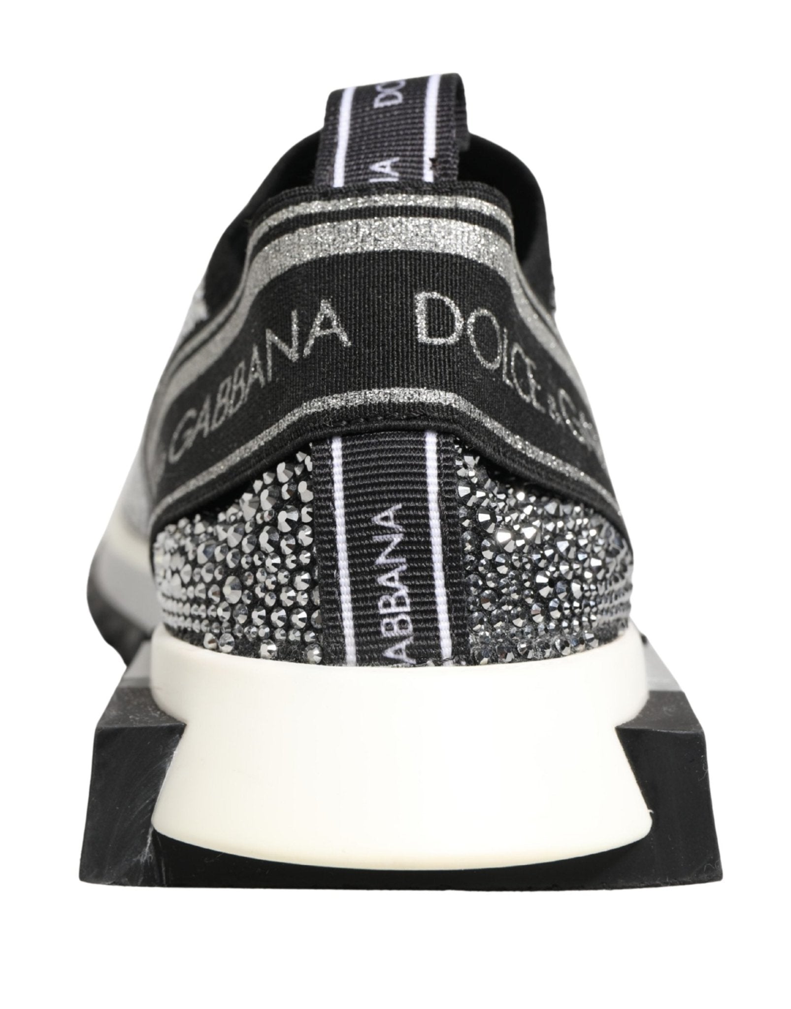 Dolce & Gabbana Silver Crystal Logo Slip On Sorrento Sneakers Shoes - RIMODA
