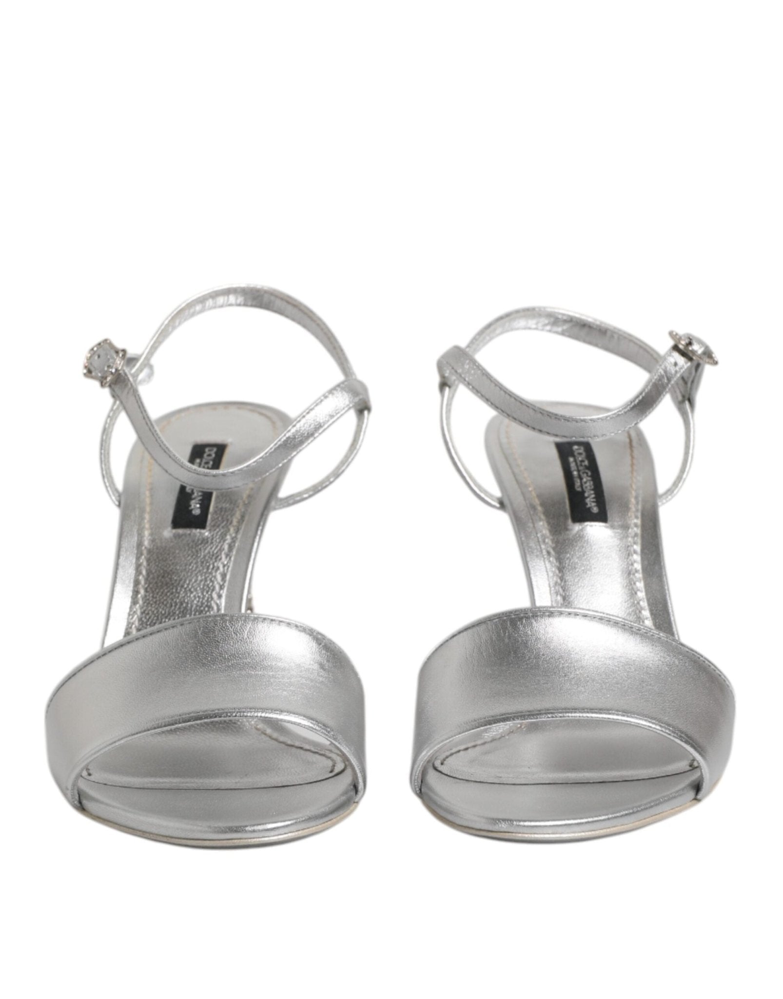 Dolce & Gabbana Silver KEIRA Heels Ankle Strap Sandals Shoes - RIMODA