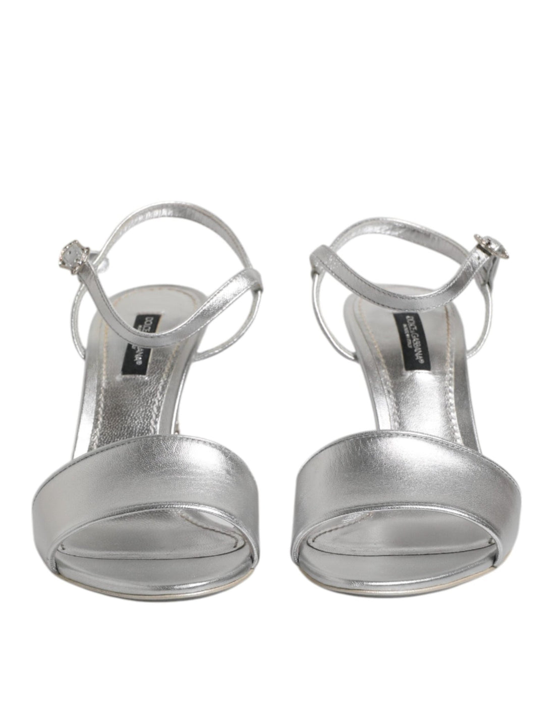 Dolce & Gabbana Silver KEIRA Heels Ankle Strap Sandals Shoes - RIMODA