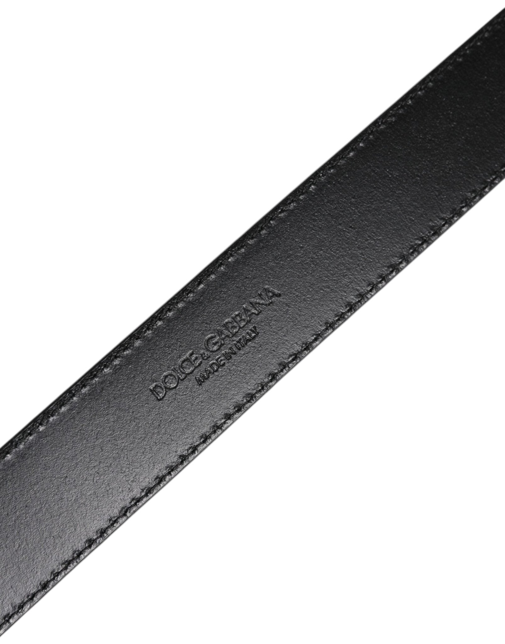 Dolce & Gabbana Silver Leather Classic Metal Logo Buckle Belt - RIMODA