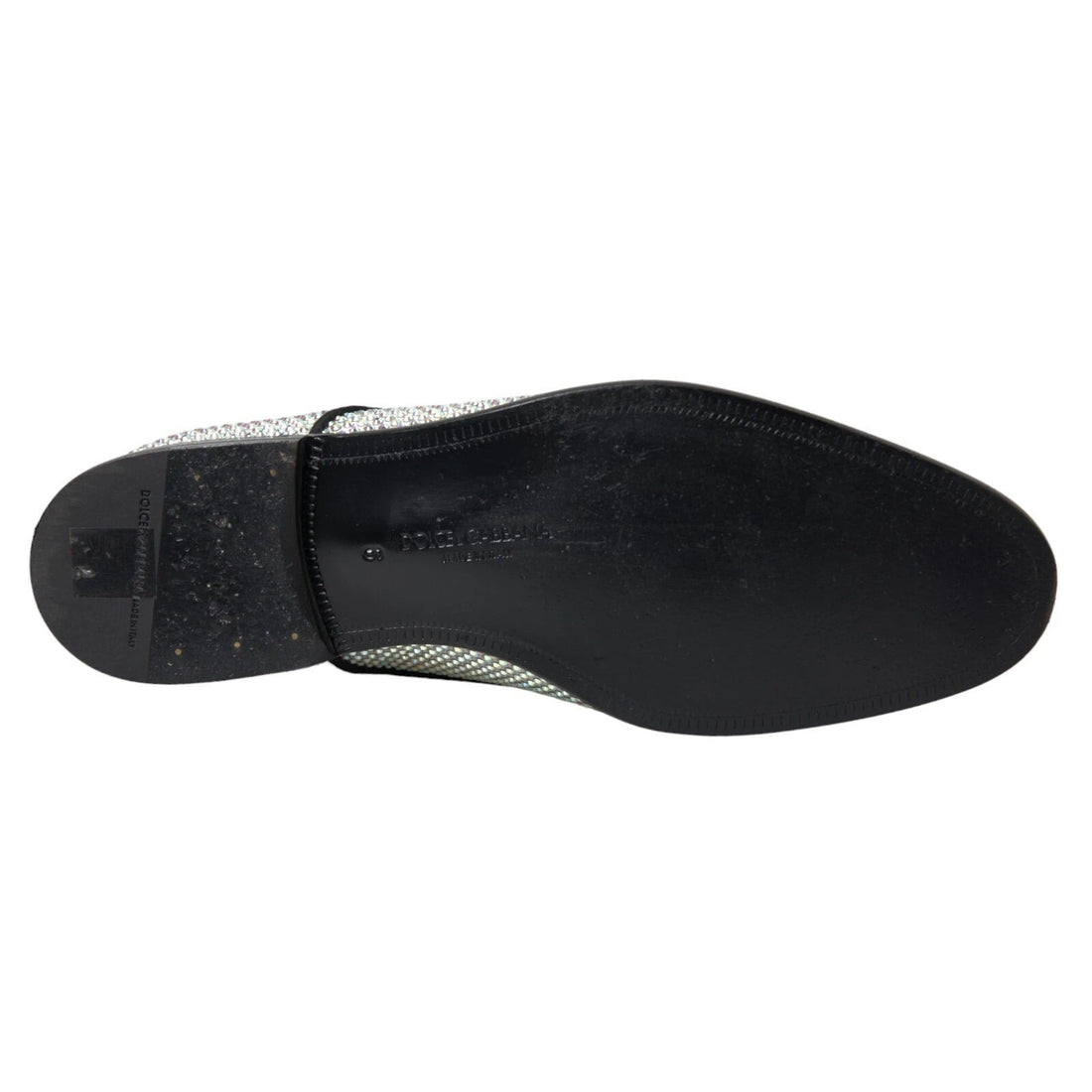Dolce & Gabbana Silver Leather Rhinestones Derby Shoes - RIMODA