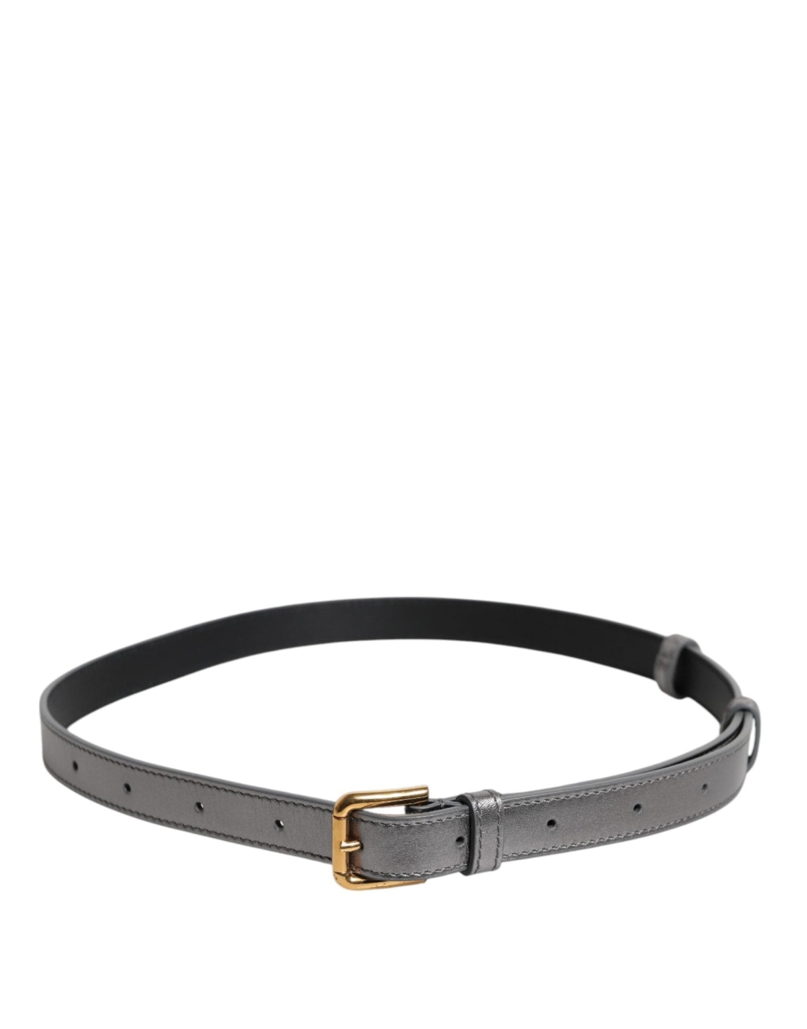 Dolce & Gabbana Silver Logo Engraved Metal Waist Buckle Belt - RIMODA