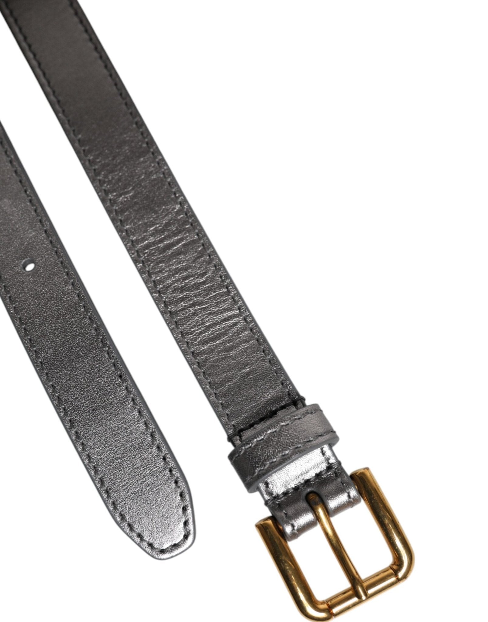 Dolce & Gabbana Silver Logo Engraved Metal Waist Buckle Belt - RIMODA