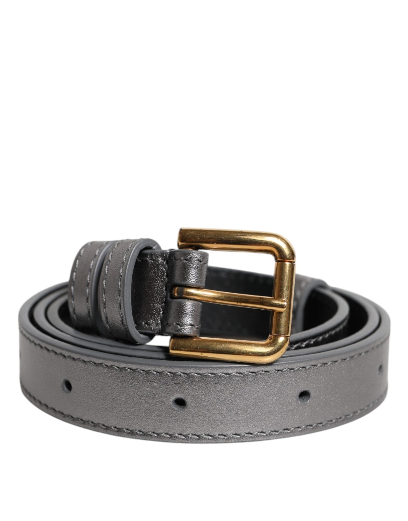 Dolce & Gabbana Silver Logo Engraved Metal Waist Buckle Belt - RIMODA