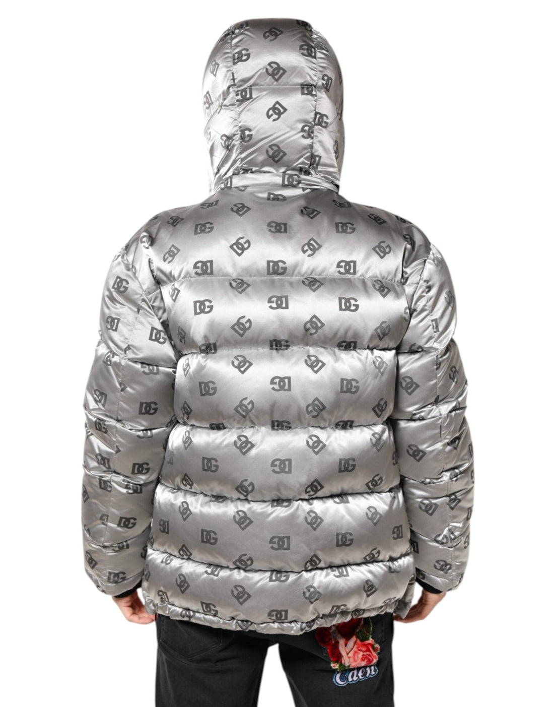 Dolce & Gabbana Silver Logo Full Zip Hooded Quilted Jacket - RIMODA