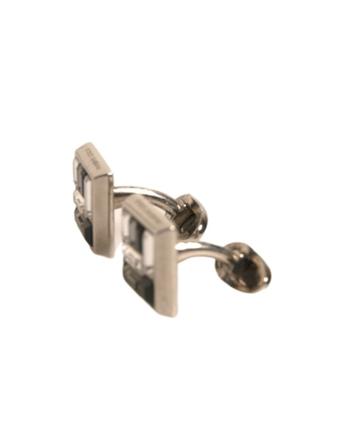 Dolce & Gabbana Silver Plated Brass Pin Crystal Cufflinks - RIMODA