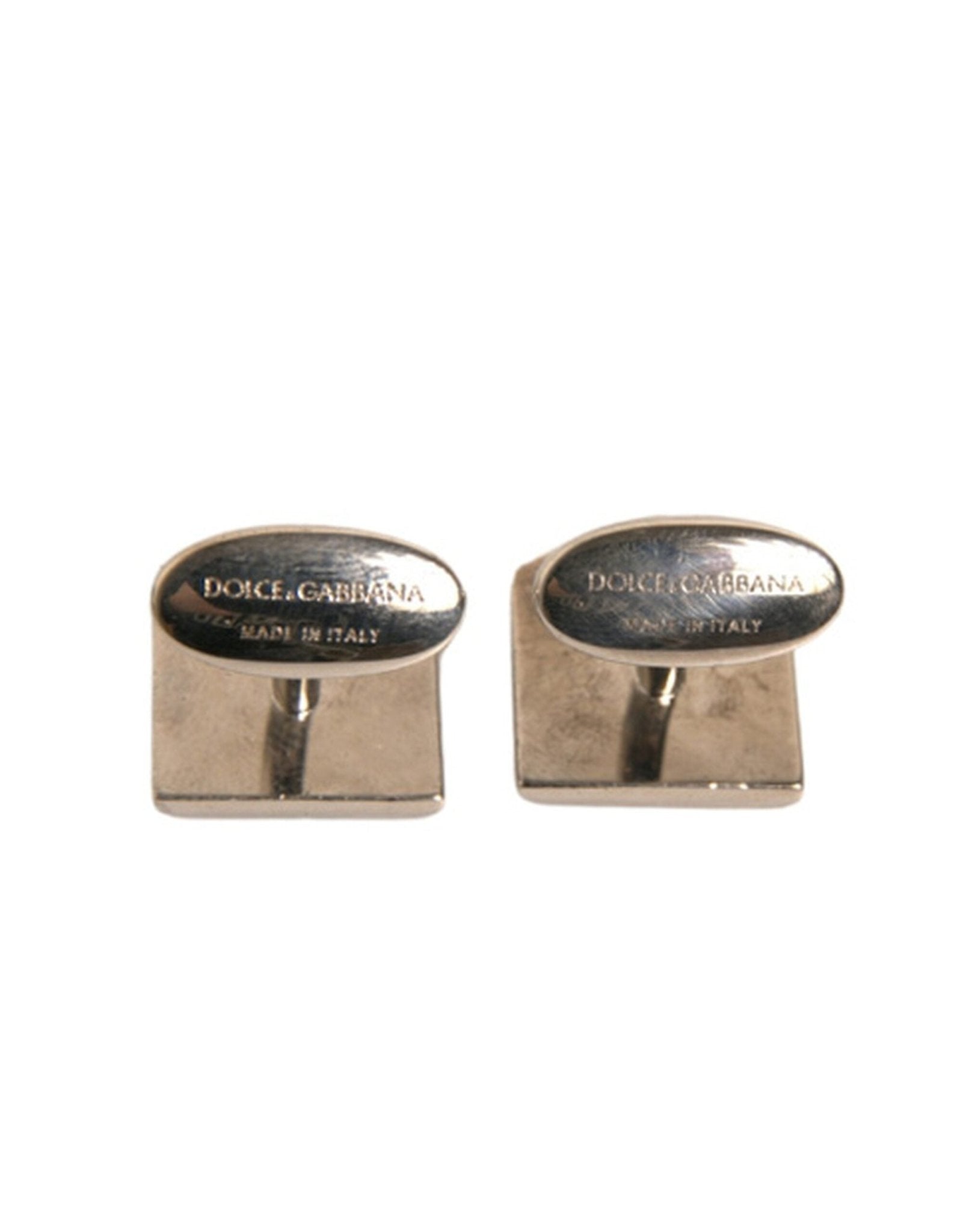 Dolce & Gabbana Silver Plated Brass Pin Crystal Cufflinks - RIMODA