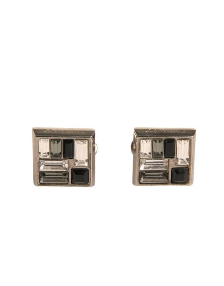 Dolce & Gabbana Silver Plated Brass Pin Crystal Cufflinks - RIMODA