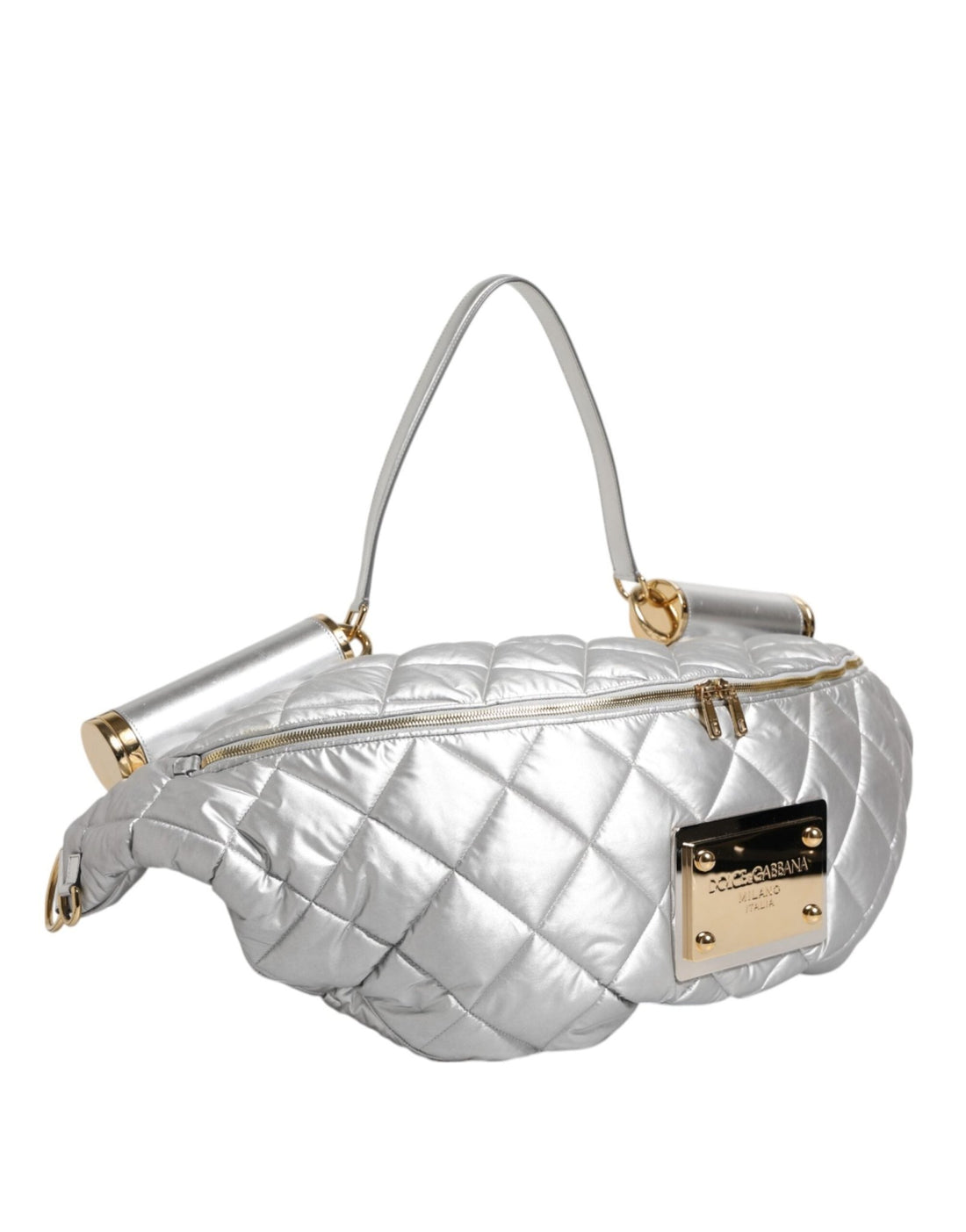 Dolce & Gabbana Silver Quilted Filled Crossbody Shoulder Bag SICILY Bag - RIMODA