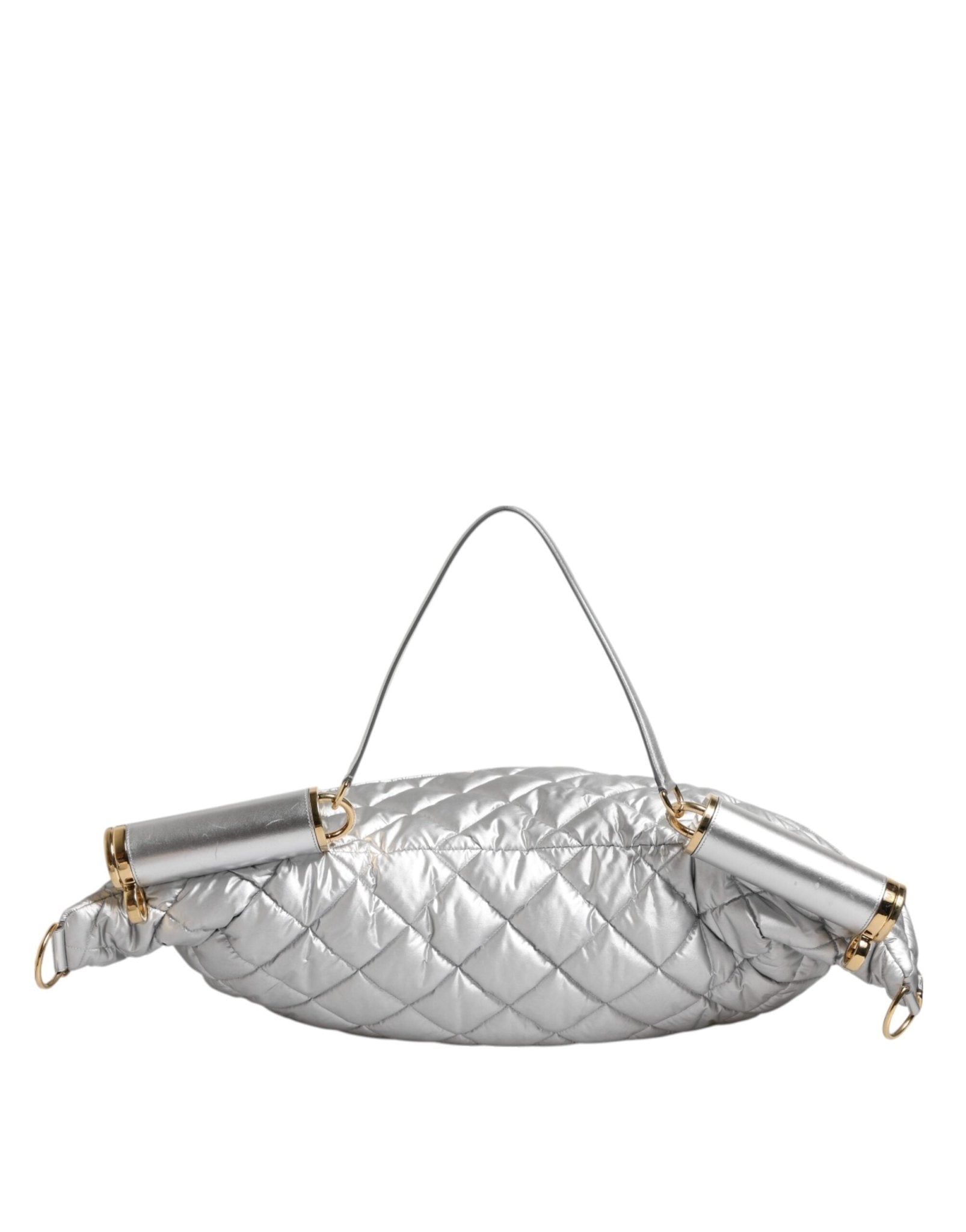Dolce & Gabbana Silver Quilted Filled Crossbody Shoulder Bag SICILY Bag - RIMODA