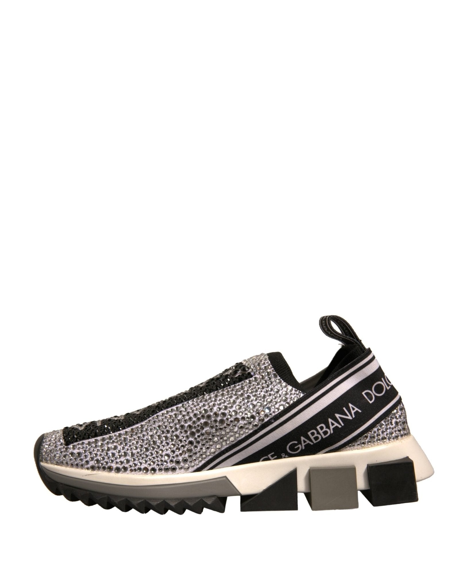 Dolce & Gabbana Silver Rhinestones Sorrento Sneakers Shoes - RIMODA