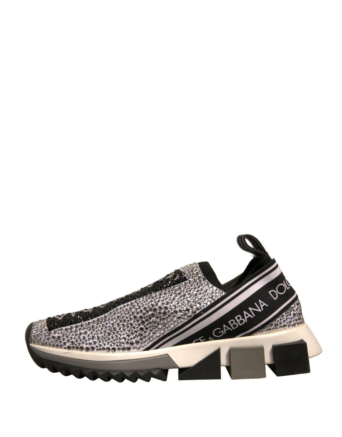 Dolce & Gabbana Silver Rhinestones Sorrento Sneakers Shoes - RIMODA