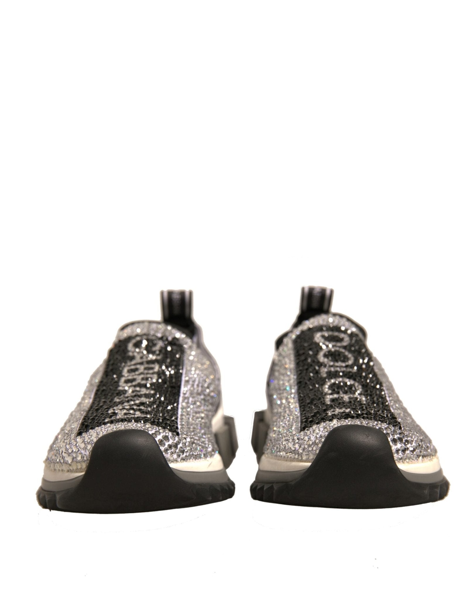 Dolce & Gabbana Silver Rhinestones Sorrento Sneakers Shoes - RIMODA