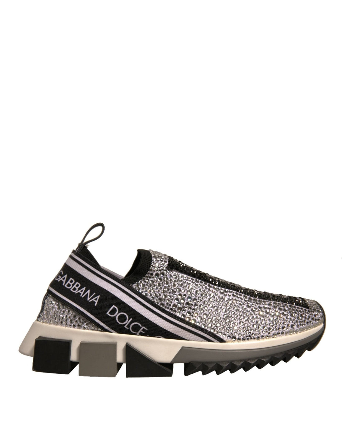 Dolce & Gabbana Silver Rhinestones Sorrento Sneakers Shoes - RIMODA