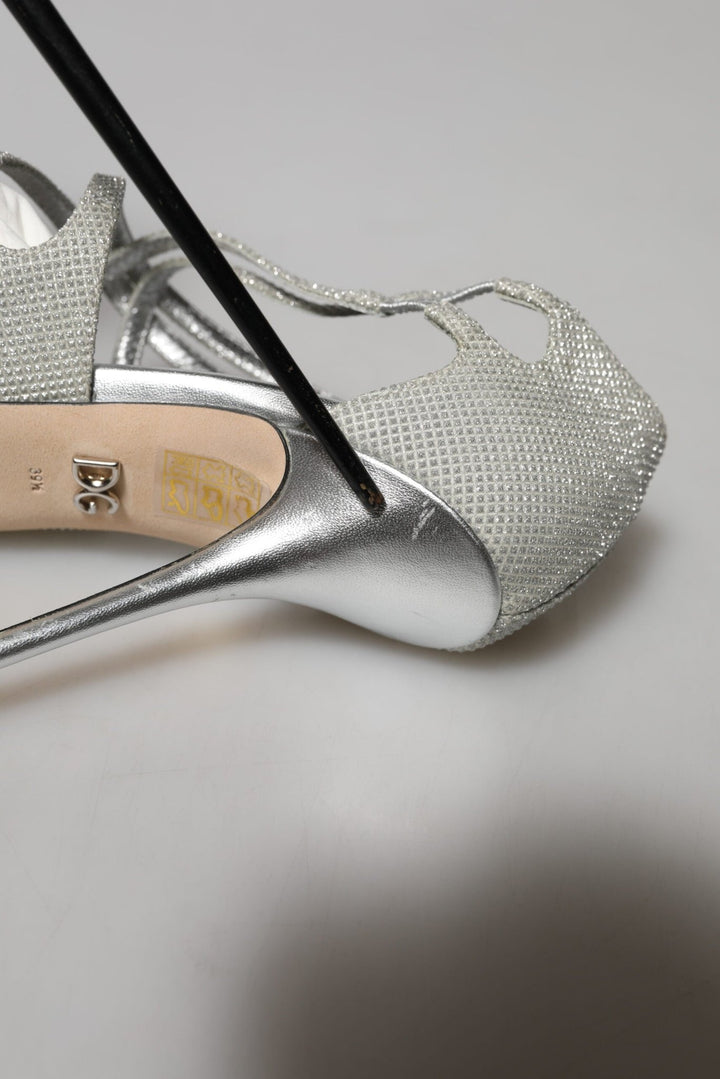 Dolce & Gabbana Silver Shimmers Sandals Heel Pumps Shoes - RIMODA