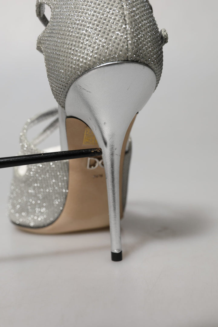 Dolce & Gabbana Silver Shimmers Sandals Heel Pumps Shoes - RIMODA