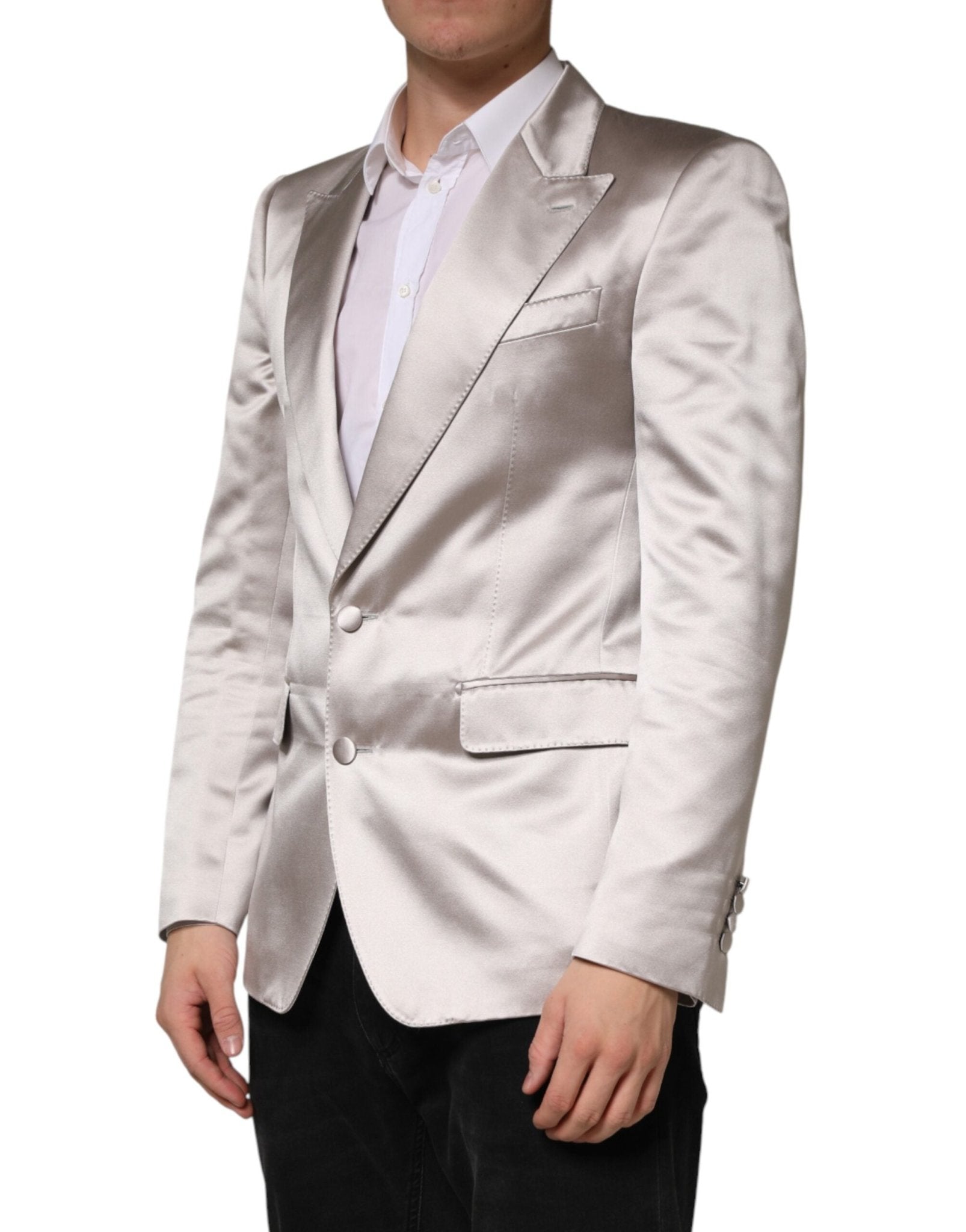 Dolce & Gabbana Silver SICILIA Single Breasted Jacket Blazer - RIMODA