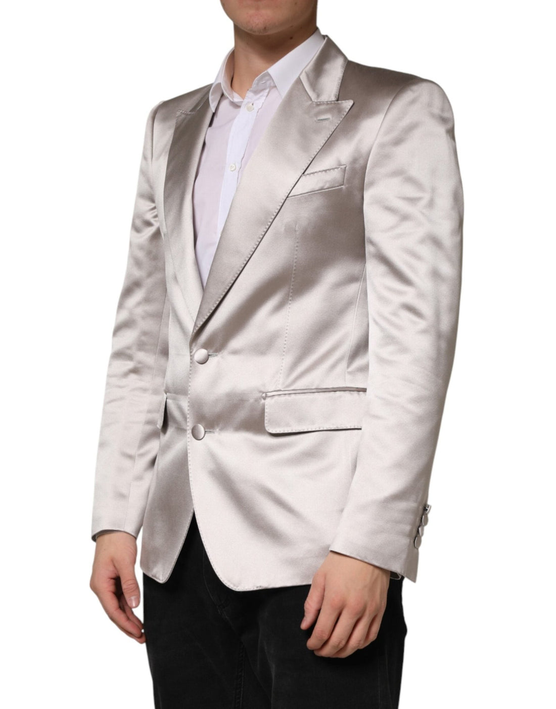Dolce & Gabbana Silver SICILIA Single Breasted Jacket Blazer - RIMODA