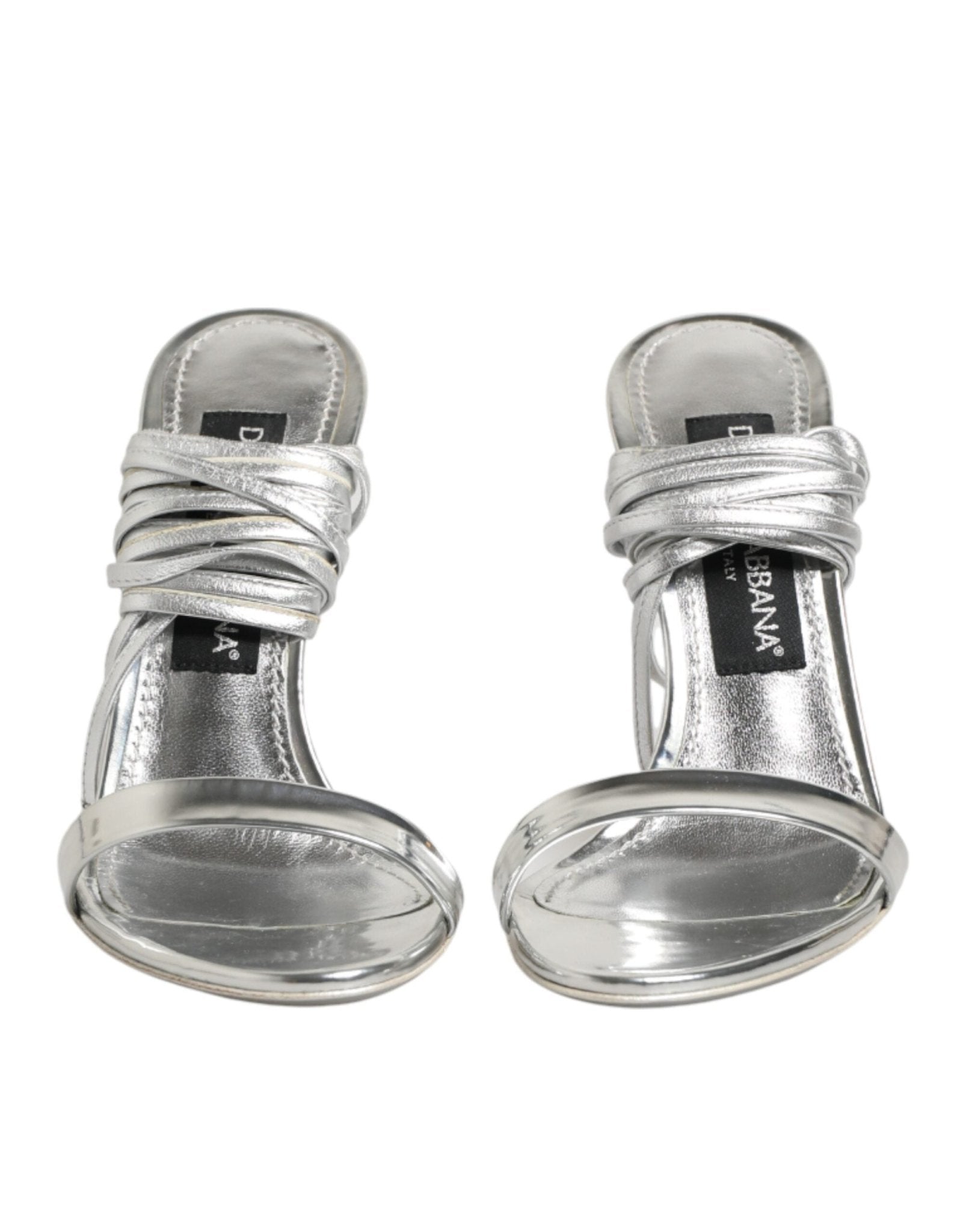 Dolce & Gabbana Silver Strappy High Heels Sandals Shoes - RIMODA
