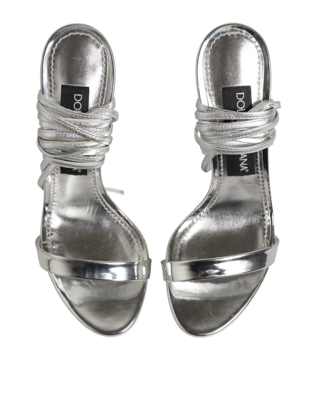 Dolce & Gabbana Silver Strappy High Heels Sandals Shoes - RIMODA