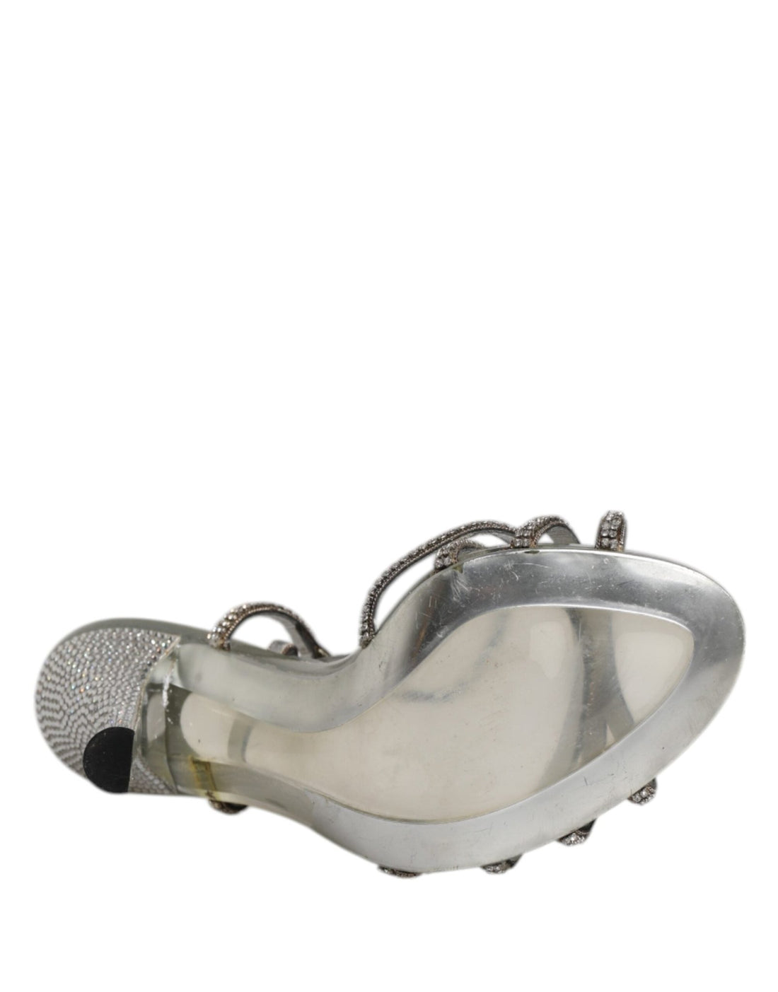 Dolce & Gabbana Silver Strass Ankle Strap Heels Sandals Shoes - RIMODA