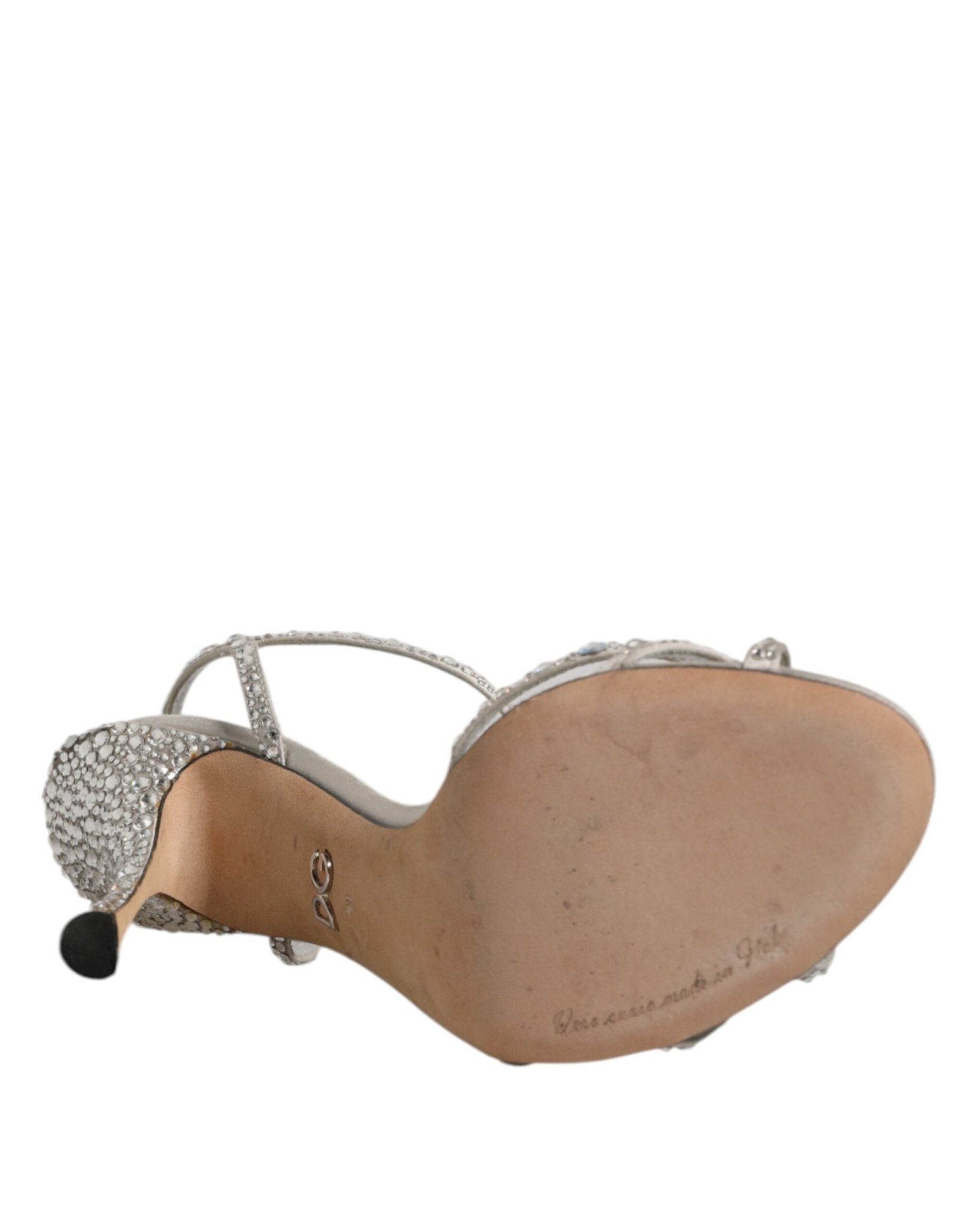 Dolce & Gabbana Silver Strass Ankle Strap KEIRA Sandals Shoes - RIMODA