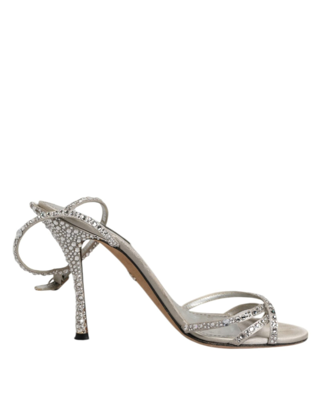 Dolce & Gabbana Silver Strass Ankle Strap KEIRA Sandals Shoes - RIMODA