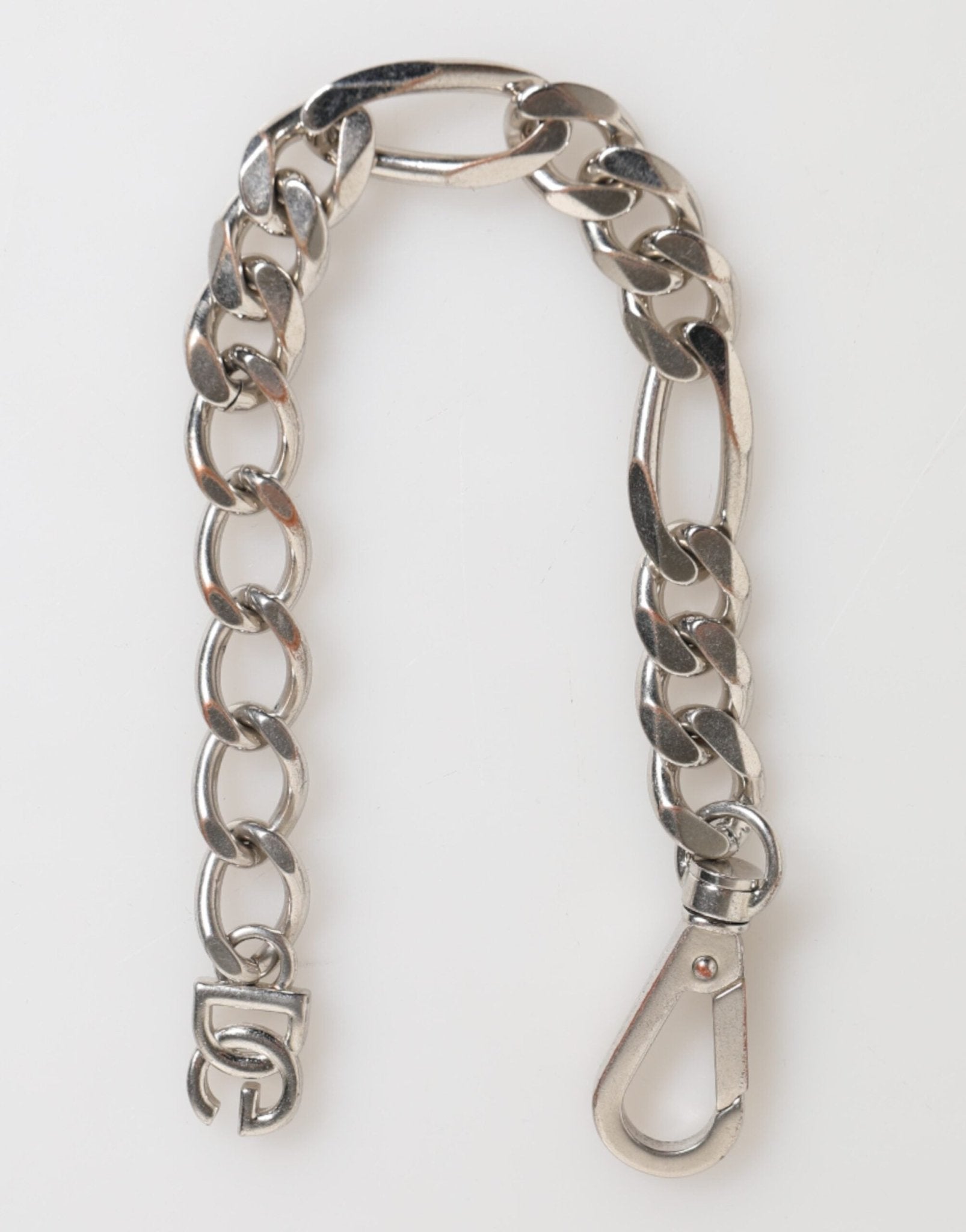 Dolce & Gabbana Silver Tone Brass Chain Lobster Clasp DG Logo Bracelet - RIMODA