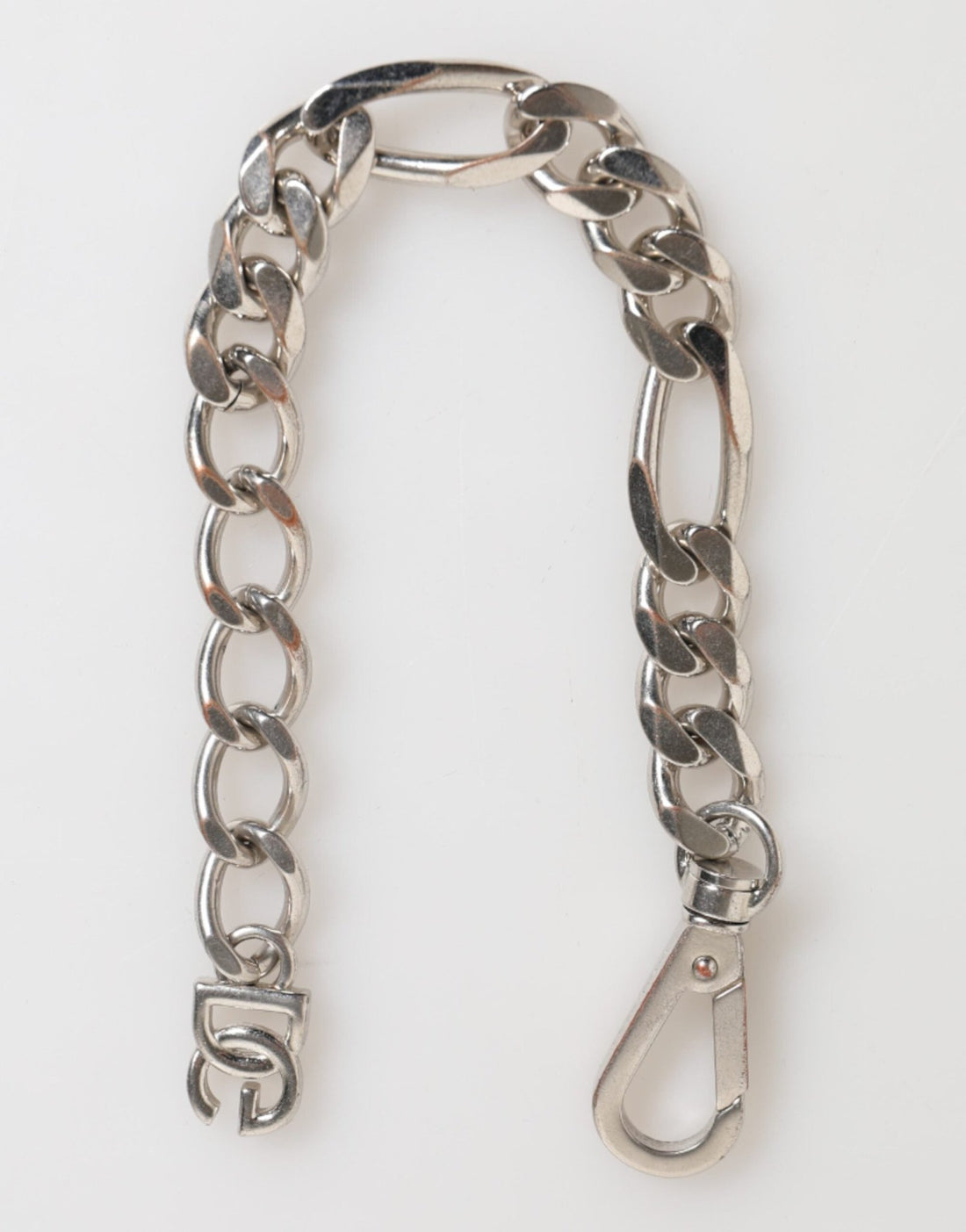 Dolce & Gabbana Silver Tone Brass Chain Lobster Clasp DG Logo Bracelet - RIMODA