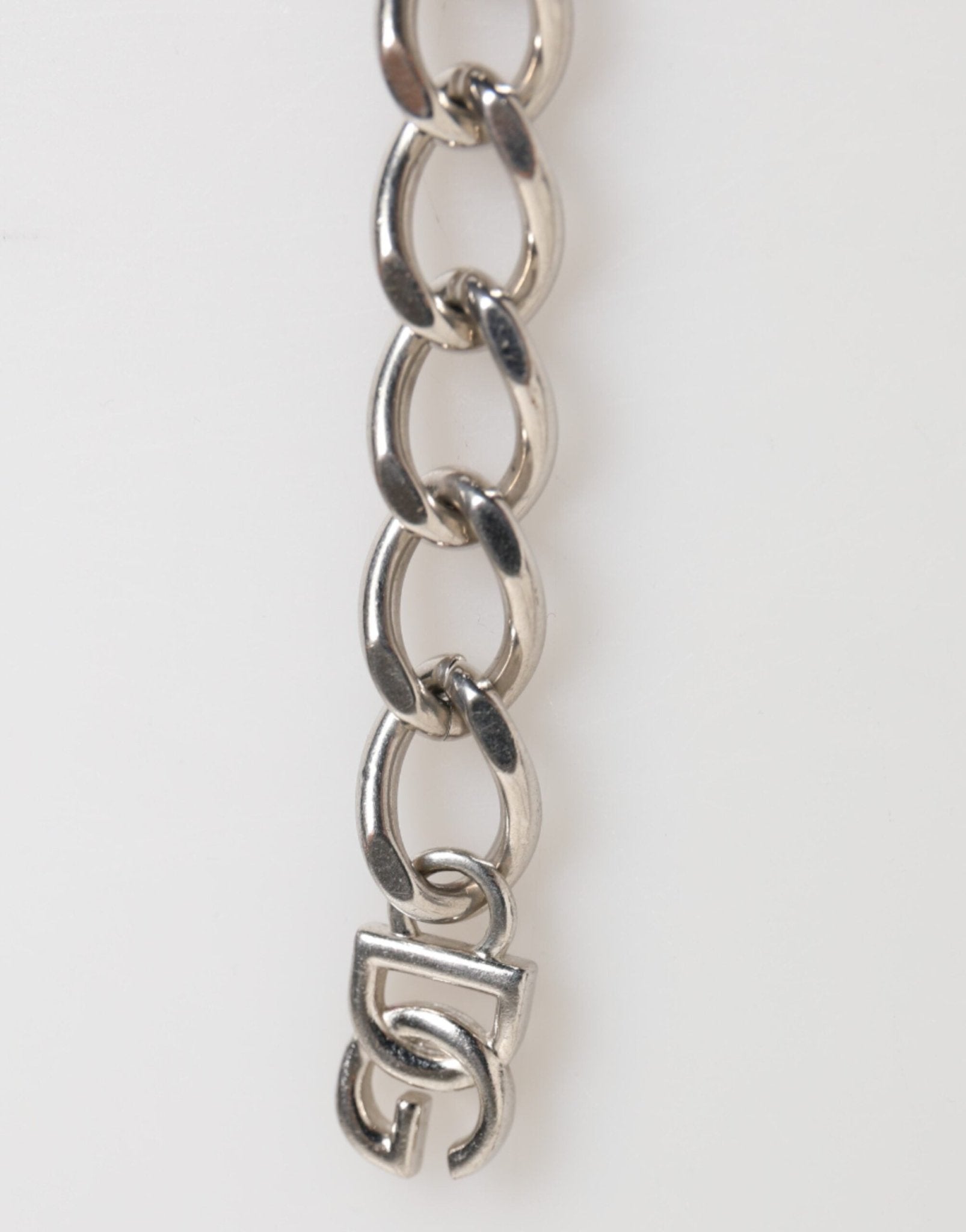 Dolce & Gabbana Silver Tone Brass Chain Lobster Clasp DG Logo Bracelet - RIMODA