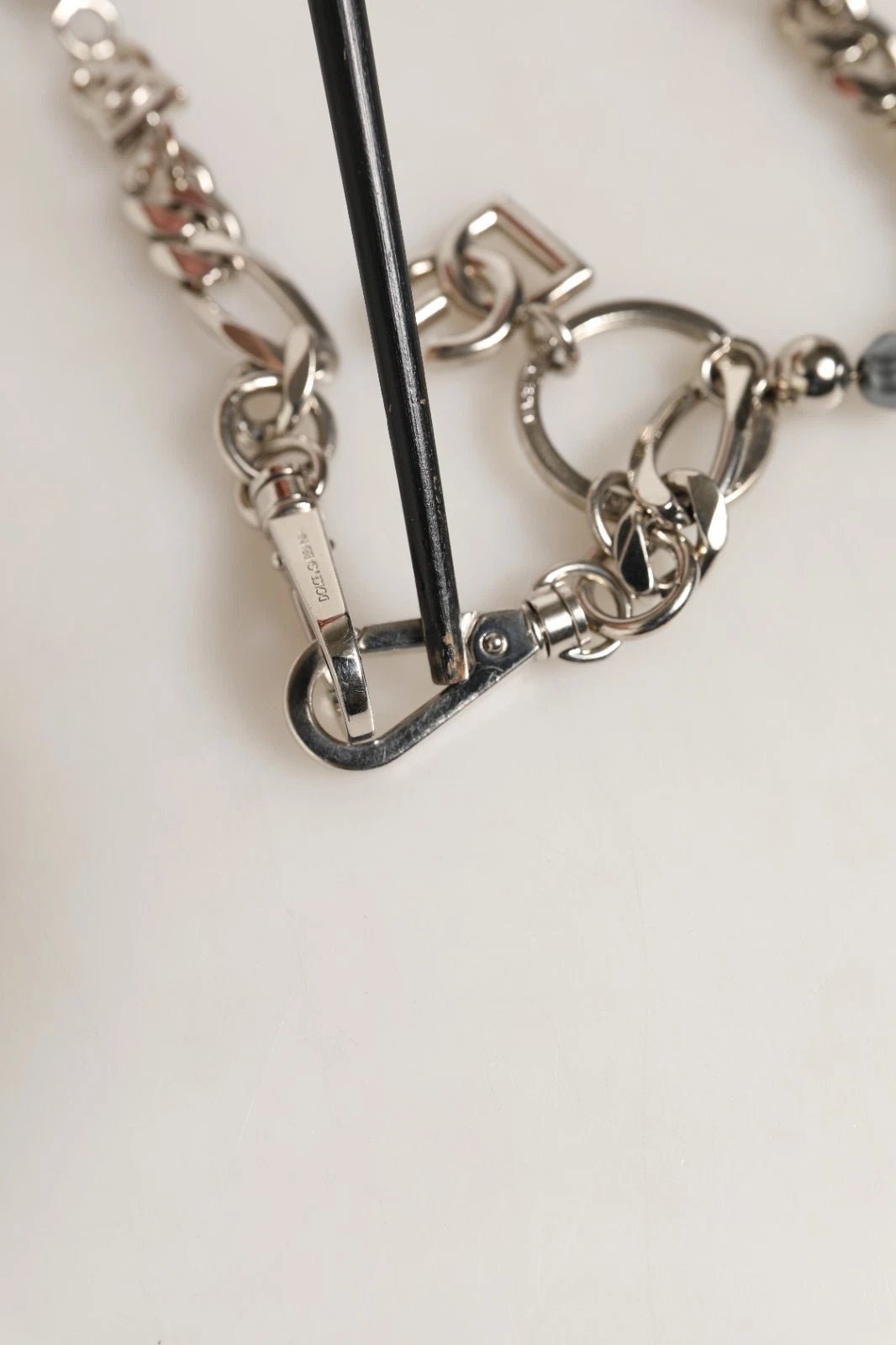 Dolce & Gabbana Silver Tone Chain Signature DG Logo Pendant Necklace - RIMODA
