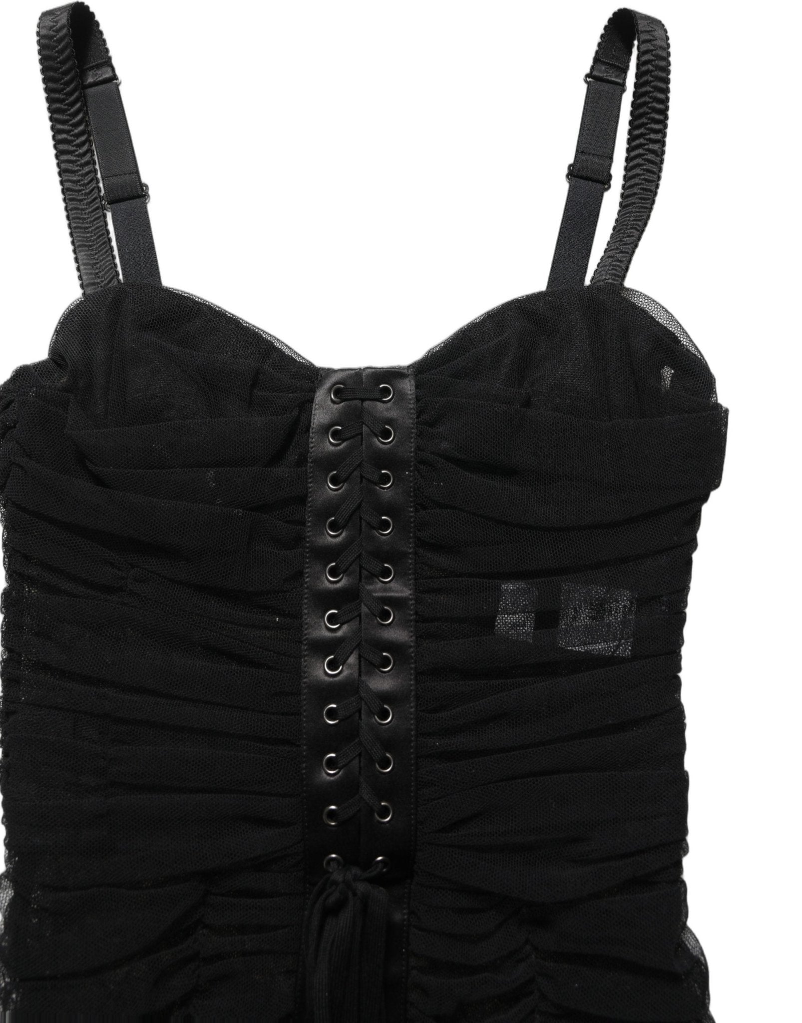 Dolce & Gabbana Sleeveless V-neck Shift Knee Length Black - RIMODA