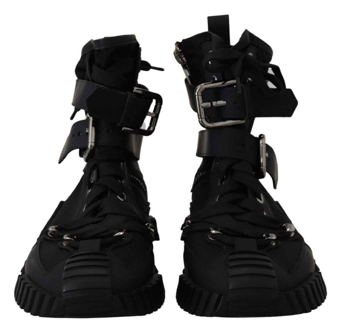 Dolce & Gabbana Sorrento Sneakers Nylon Black High Top Shoes - RIMODA