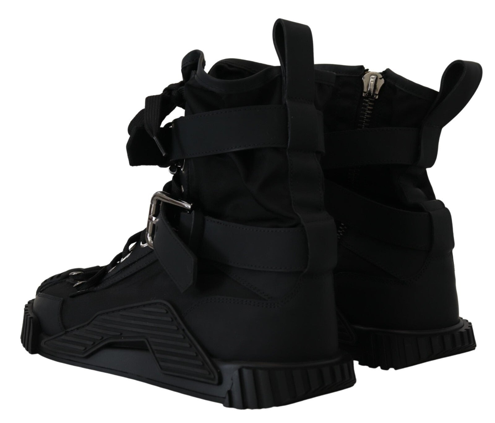 Dolce & Gabbana Sorrento Sneakers Nylon Black High Top Shoes - RIMODA