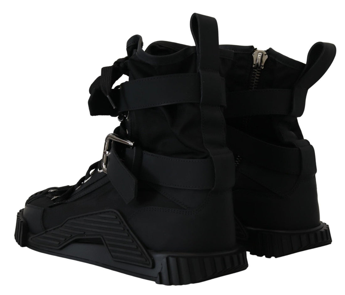 Dolce & Gabbana Sorrento Sneakers Nylon Black High Top Shoes - RIMODA
