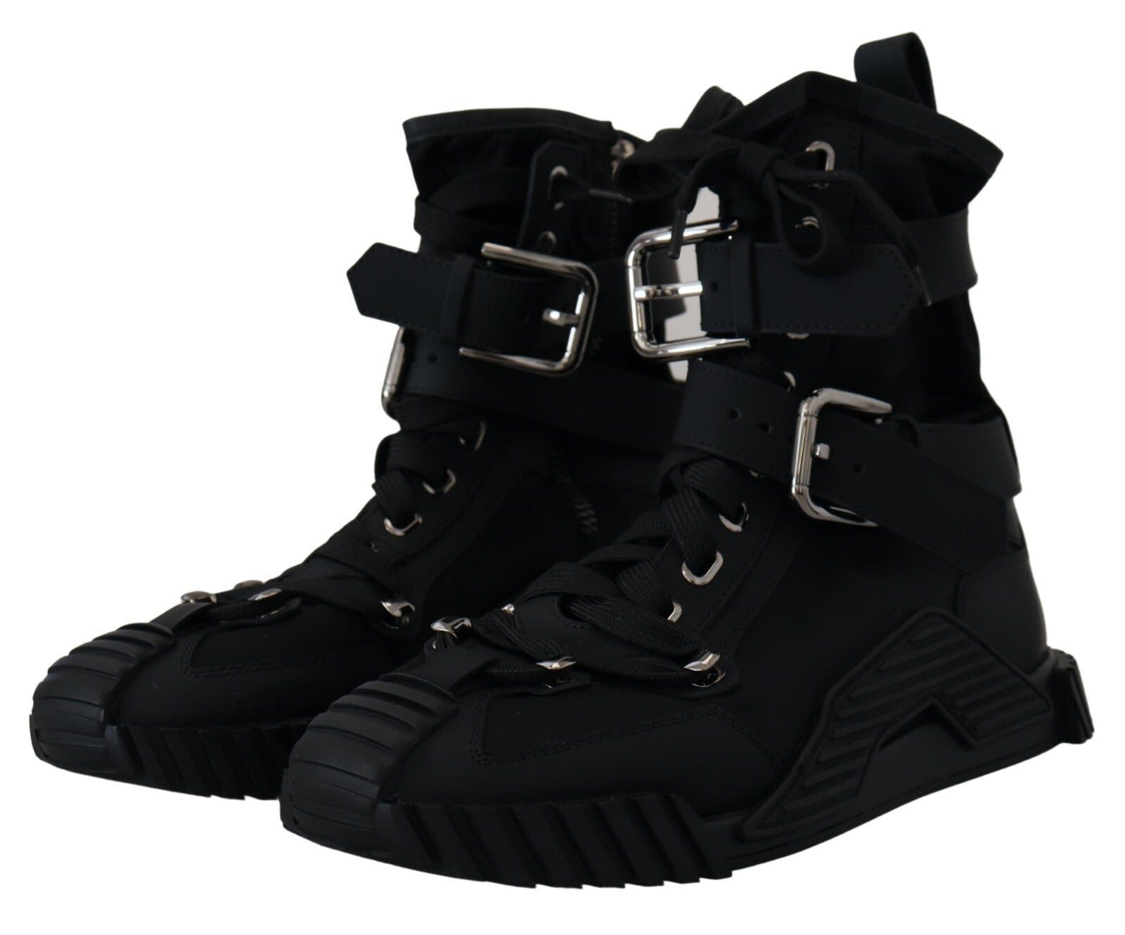 Dolce & Gabbana Sorrento Sneakers Nylon Black High Top Shoes - RIMODA