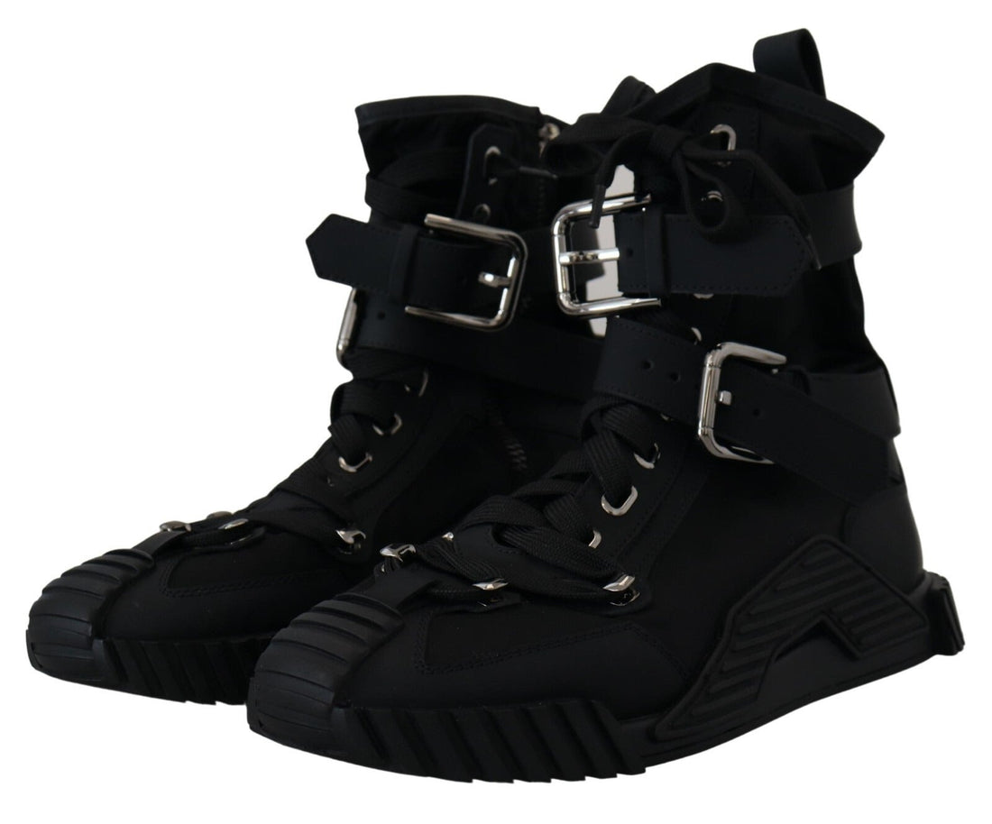 Dolce & Gabbana Sorrento Sneakers Nylon Black High Top Shoes - RIMODA