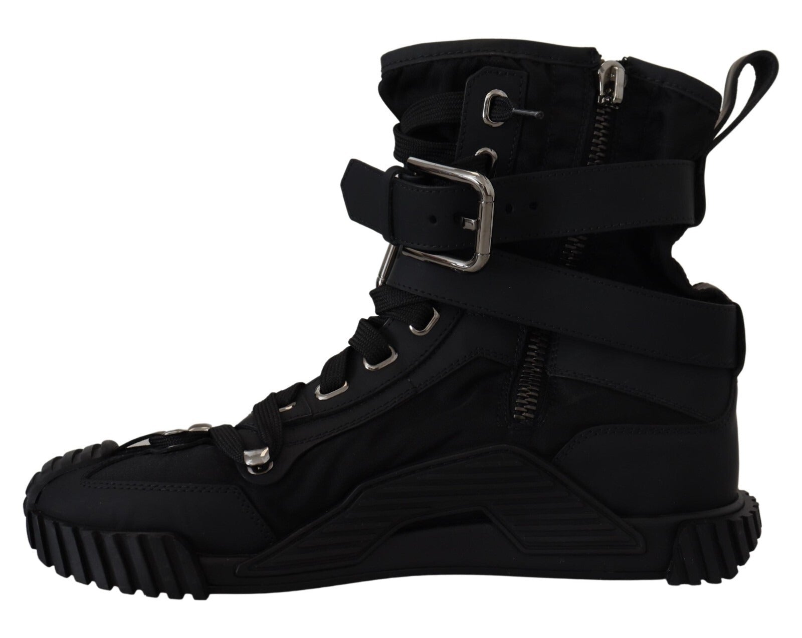 Dolce & Gabbana Sorrento Sneakers Nylon Black High Top Shoes - RIMODA